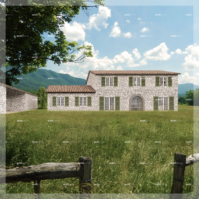 ferme provençale - plan 3D - credit photo : on ©ARCHIPERMIS - paysage ©ju-on / Unsplash