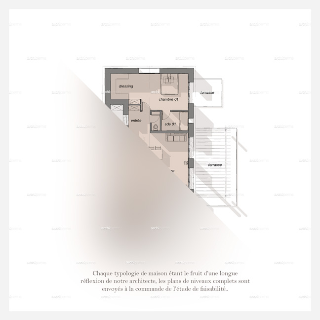 Plan de maison A CASETTA - Architecte Archipermis
