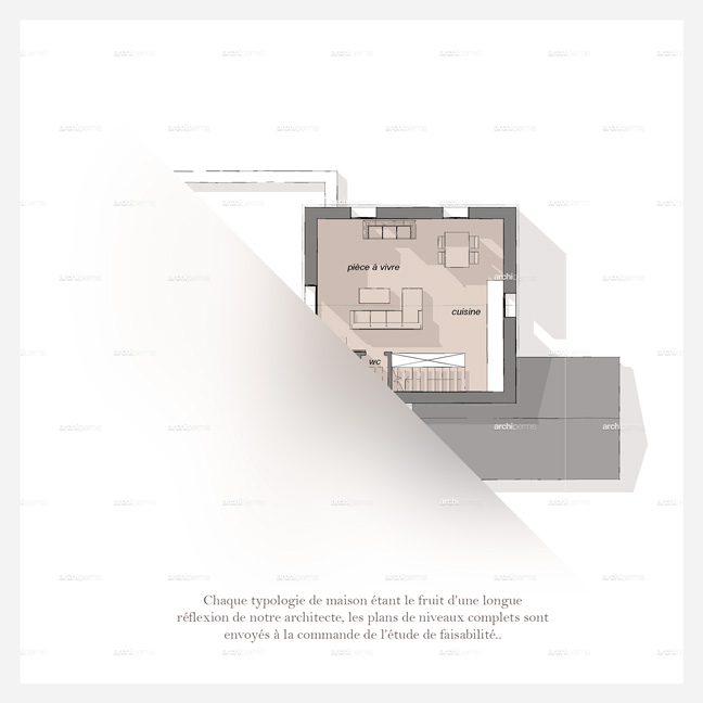 Plan de maison gratuit - Maison régionale U CASTELLU - Créée par notre agence d'architecture Archipermis